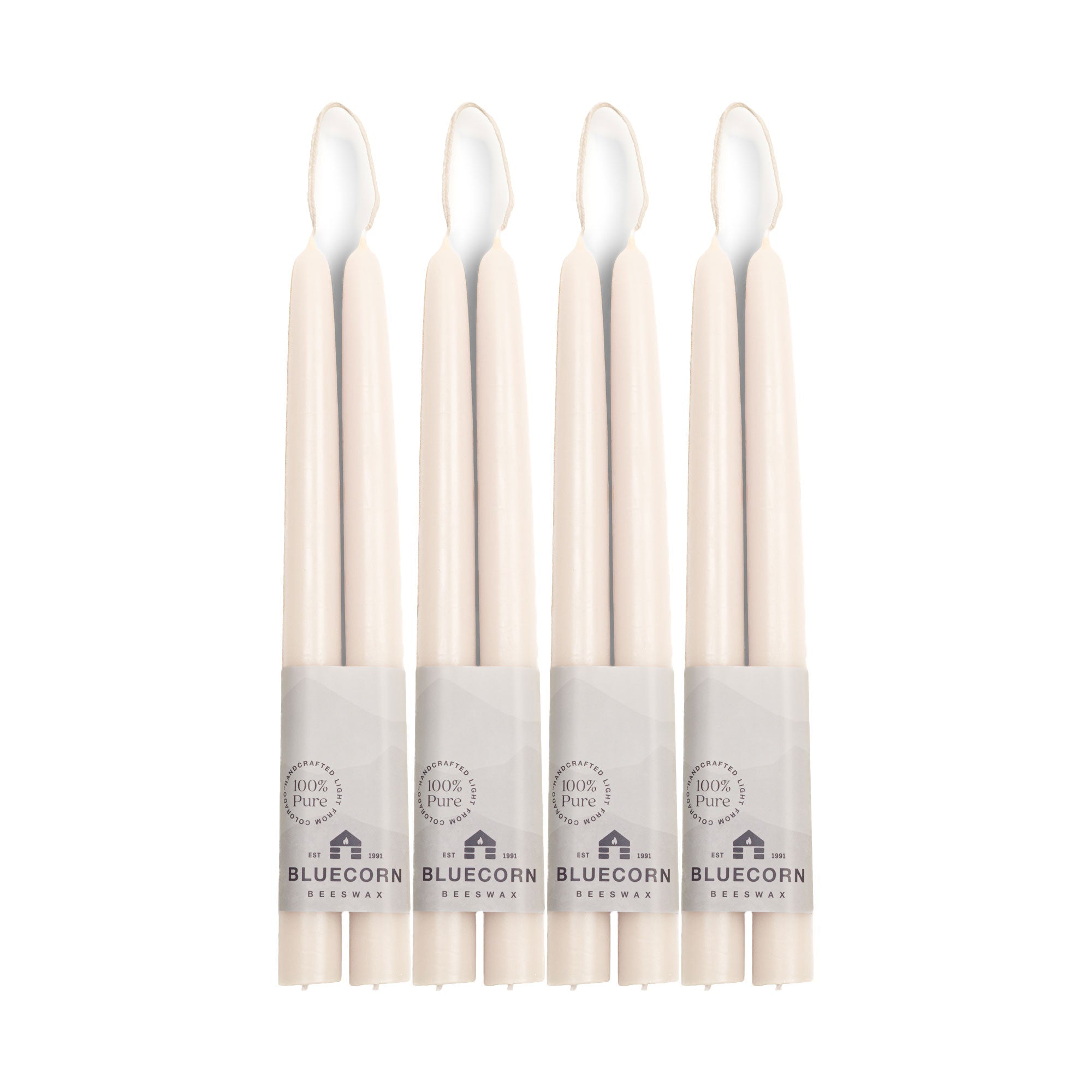 Hand-Dipped Beeswax Taper Candles - Bulk 4-Pair Bundle