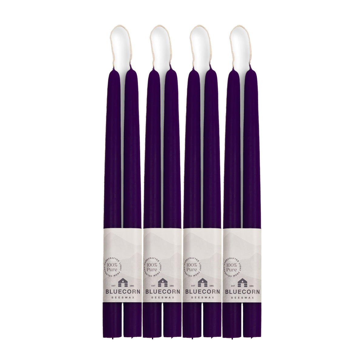 Hand-Dipped Beeswax Taper Candles - Bulk 4-Pair Bundle