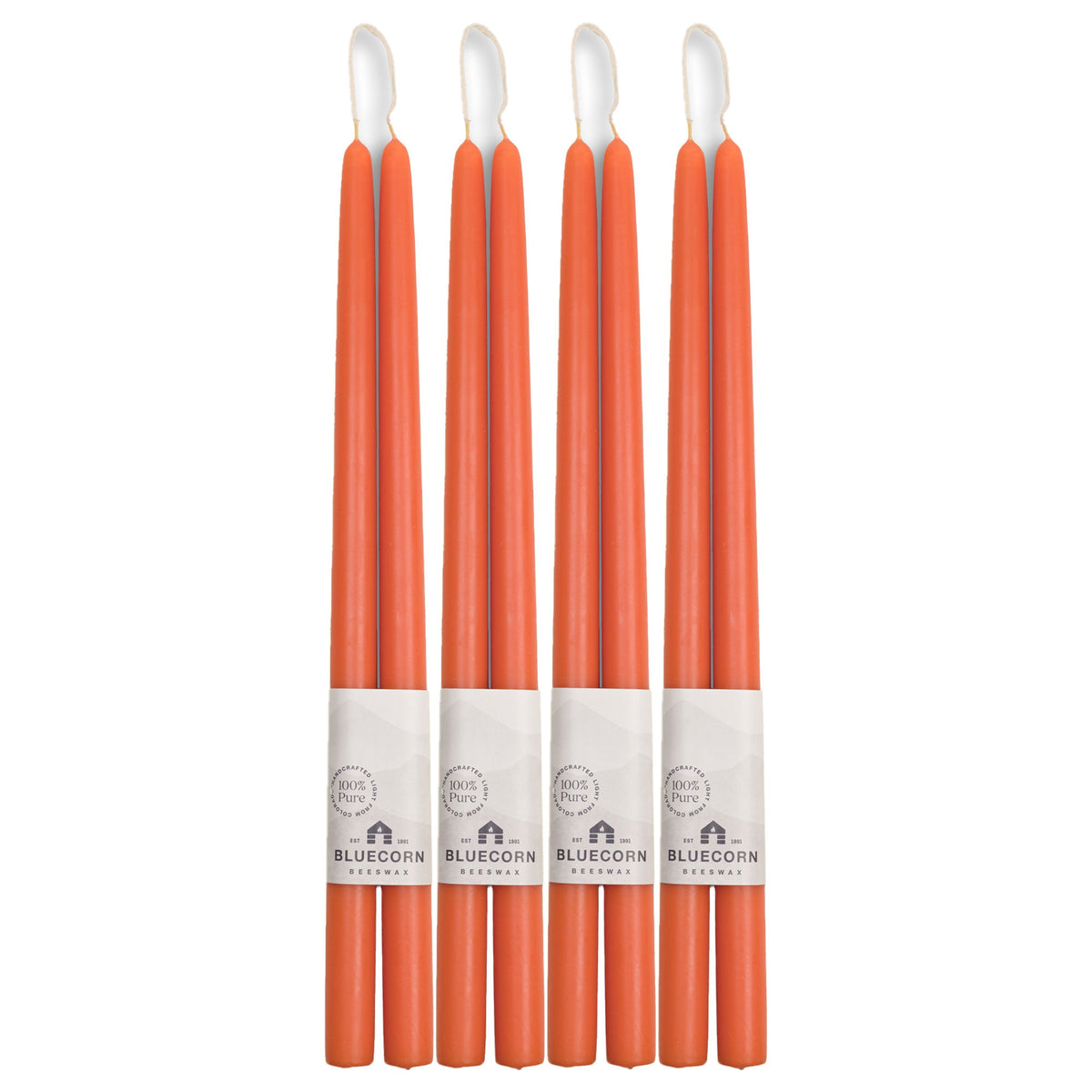 Hand-Dipped Beeswax Taper Candles - Bulk 4-Pair Bundle