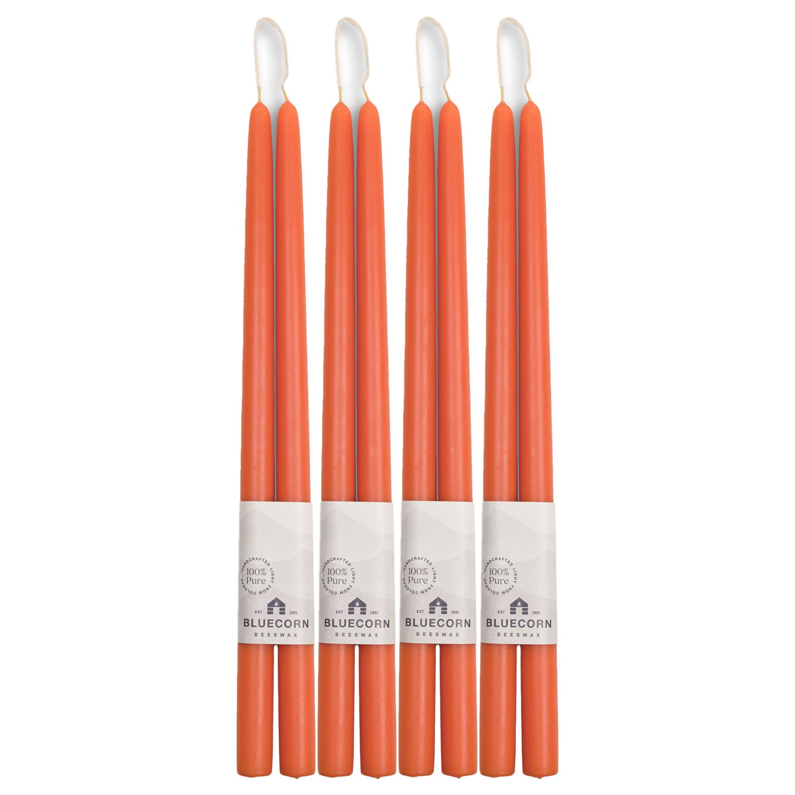 Hand-Dipped Beeswax Taper Candles - Bulk 4-Pair Bundle