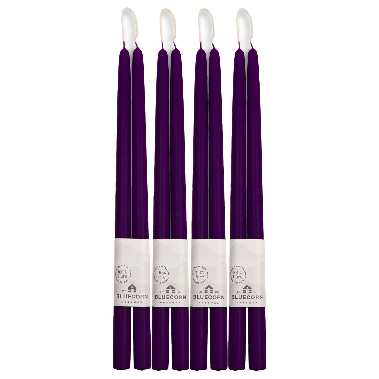 Hand-Dipped Beeswax Taper Candles - Bulk 4-Pair Bundle