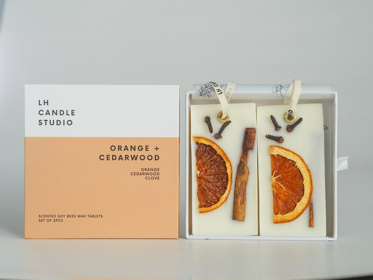 Scented Wax Tablets - Orange cedarwood (set of 2) - LH CANDLE STUDIO