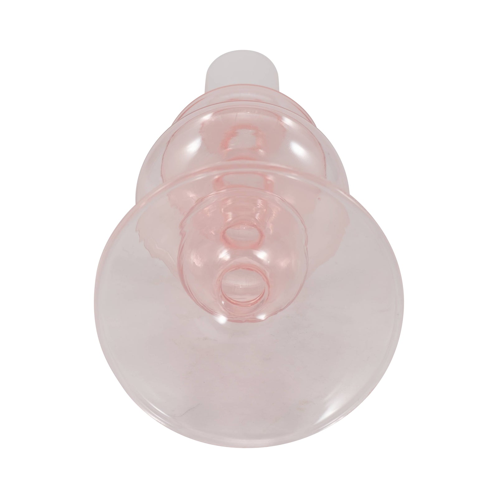 Glass Vintage Sculptural Taper Candle Holder - Pink, 7 in.