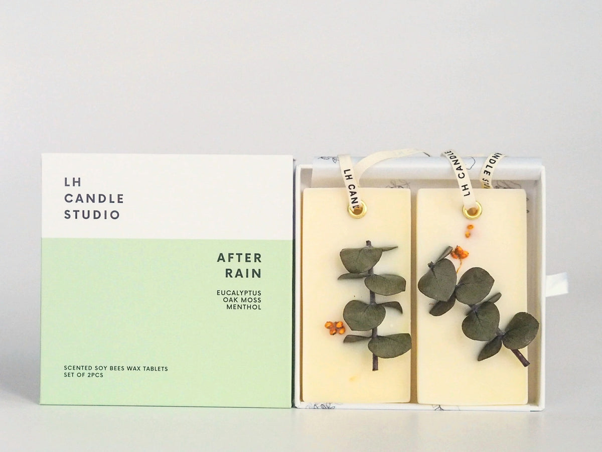 After Rain scented wax tablets by LH Candle Studio, set of 2 with gift box
