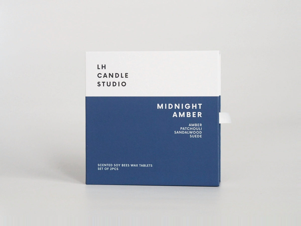 Midnight Amber scented wax tablets gift box by LH Candle Studio