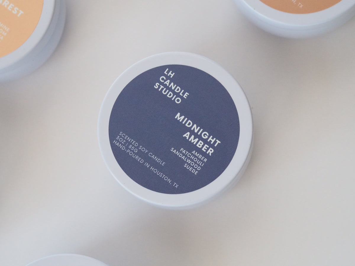 Midnight Amber Travel Tin Candle - LH CANDLE STUDIO