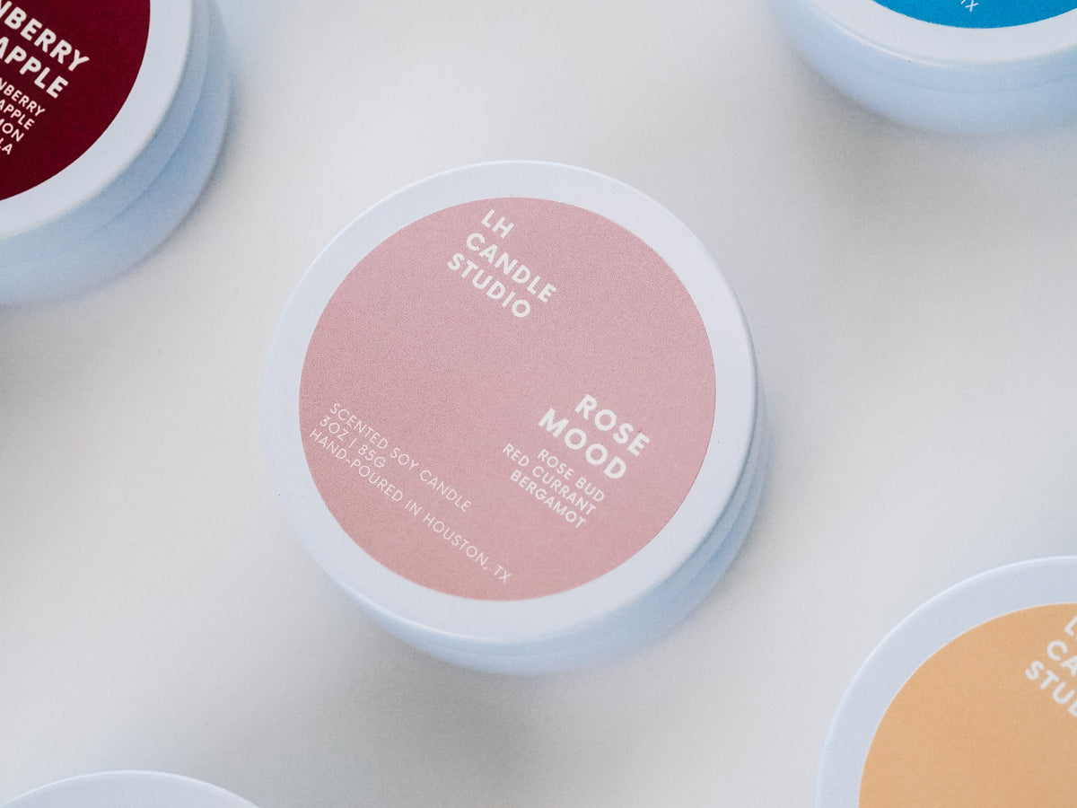 Rose Mood Travel Tin Candle - LH CANDLE STUDIO